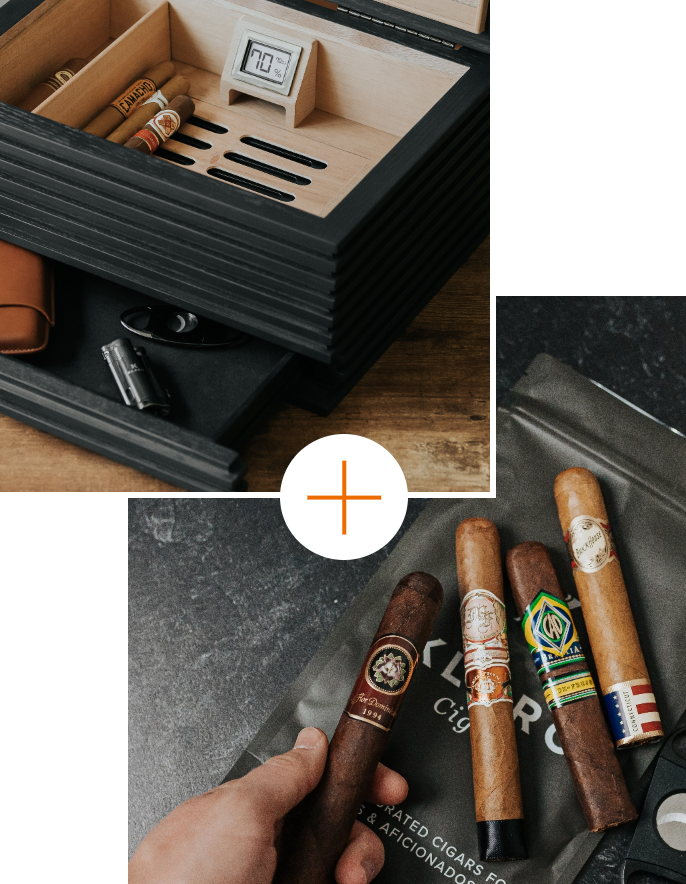 HUMIDOR & STOGIES IN ONE CONVENIENT PACKAGE