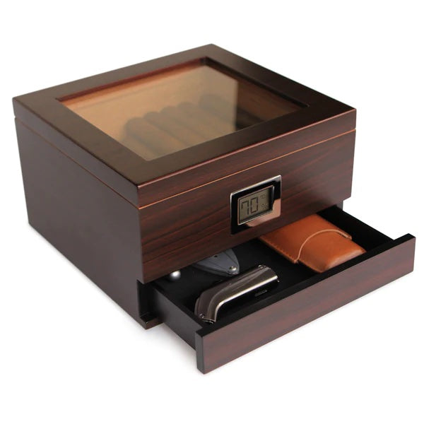 Renzo Glass Top Humidor + 15 Hand Selected Cigars