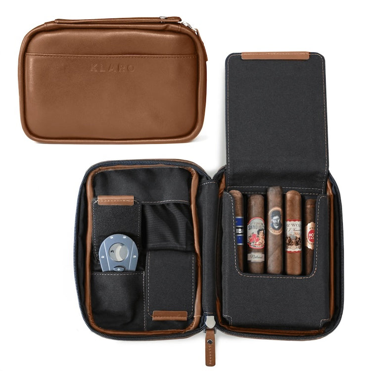 Flint Brown Cigar Case + Bundle