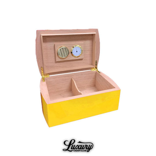 El Septimo 50-Count Lacquered Desktop Humidor — Amarillo
