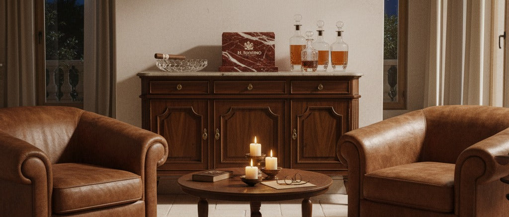 El Septimo Red Marble Humidor - Trilogy Collection