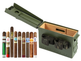 Smoke Can 30 Cal humidor with 9 included cigars on a white background
